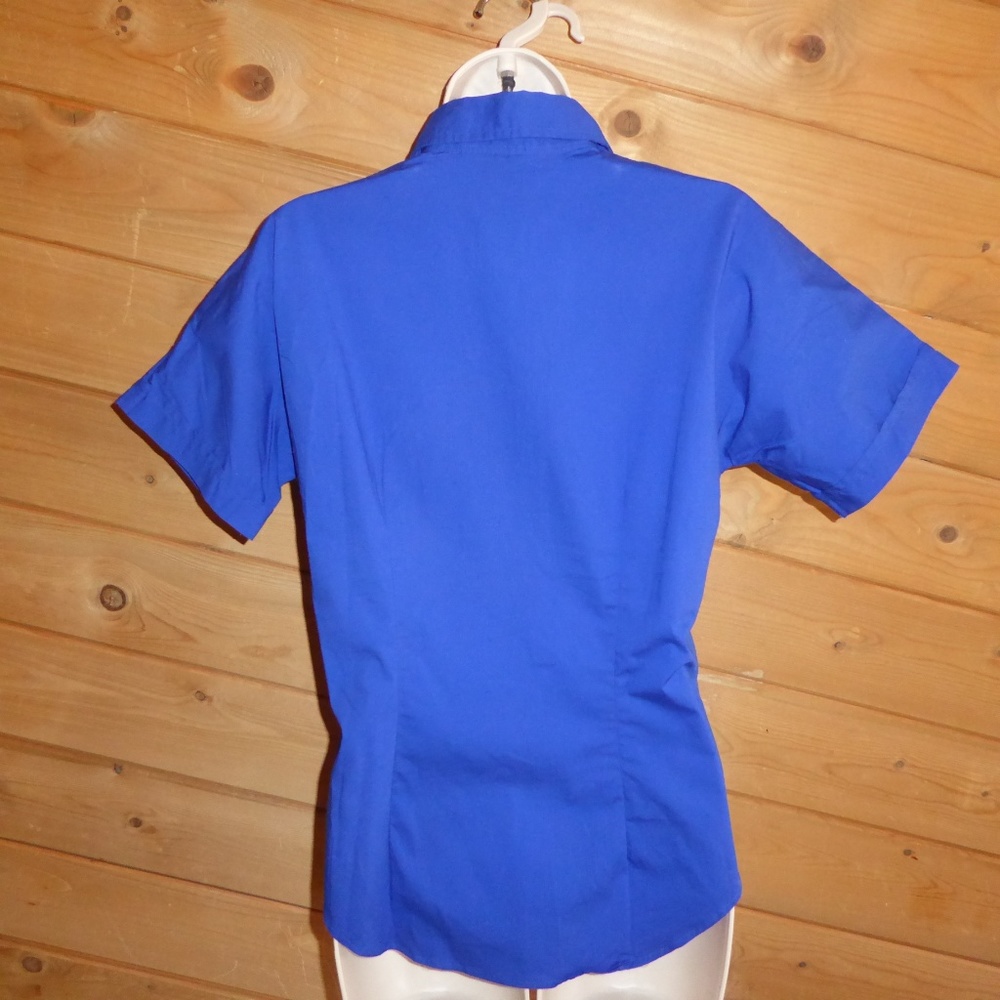 Ralph Lauren Golf Dark Blue Button Up Big Pony Logo Shirt Blouse Short Sleeve - Picture 5 of 7